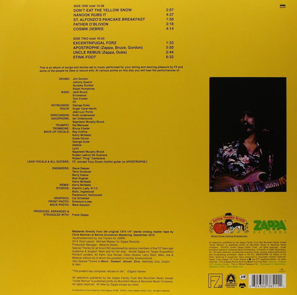 独プロモ盤FRANK ZAPPA apostrophe (' )LP Apostrophe(') 2LP + 7